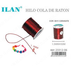 Hilo Cola de Ratón ILAN 1.5mm x 50m Color Granate para Joyería - Product Image 3