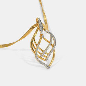 Collar con Colgante de Diamante Cultivado en Laboratorio en Forma de Lágrima Geométrica en Oro Amarillo - Product Image 3