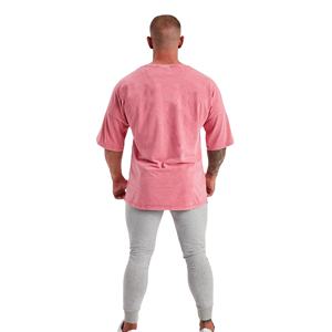 T-shirt à épaules tombantes surdimensionné 100% coton pour homme, de haute qualité, écologique, anti-boulochage, poids lourd 220g, col montant uni - Product Image 2