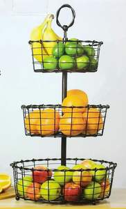 Cesta de frutas de hierro duradera de diseño moderno, tazón de almacenamiento para encimera de cocina, organizador de frutas para mesa de comedor, decoración del hogar - Product Image 2