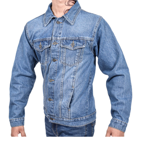Blouson en jean d'hiver personnalisé pour homme 100 % coton style universitaire délavé décontracté écologique respirant avec logo frontal personnalisable - Product Image 5