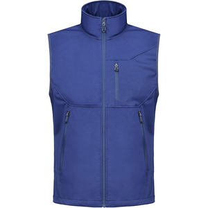 Chaleco de Forro Polar para Hombre, Color Sólido, Cierre de Cremallera, Cuello Alto, Casual, Otoño, Poliéster, Sin Mangas, Corte Regular - Product Image 1