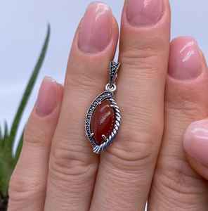 Colgante de Piedra Preciosa Cornalina Natural, Plata de Ley 925, Chapado en Rodio, Chapado en Oro, Joyería Fina Hecha a Mano, Regalo para Mujer, Venta al por Mayor - Product Image 6