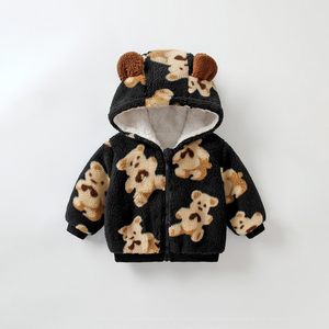 เสื้อมีฮู้ดสำหรับเด็กผู้ชายผ้าฝ้ายขนสัตว์พิมพ์โลโก้ได้ตามต้องการ - Product Image 6