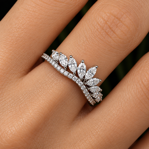 Bague de fiançailles classique en diamant taille marquise pour femme, avec bande torsadée en forme de feuille, cadeau d'anniversaire de mariage - Product Image 3
