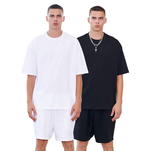 Men's Summer Casual Shorts <b>Set</b> <b>Knitted</b> Solid Lightweight Quick Dry Custom Breathable T-Shirts and Shorts - Product Image 2