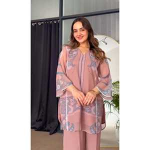 Conjunto de Top y Pantalones Palazzo de Diseñador para Mujer, Estilo Elegante para Fiestas - Product Image 2