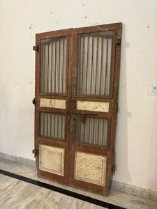 Arco de puerta de madera y hierro Jali antiguo, decoración rústica para el hogar, para entrada o portón, artesanía india recuperada de templo - Product Image 3