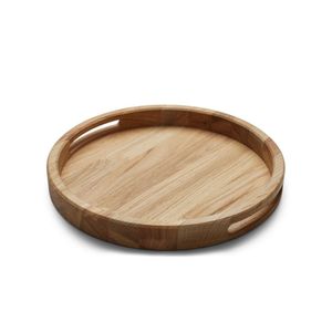 Plateau de service rectangulaire en bois avec poignées métalliques noires, idéal pour boissons et collations, décoration de cuisine et maison - Product Image 3
