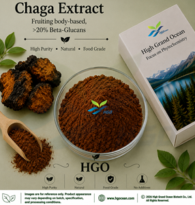 Suministro directo de fábrica de HGO de extracto de Chaga (Inonotus obliquus) natural puro (grado alimenticio) fructífero basado en el cuerpo, >20% Beta-Glucanos - Product Image 1