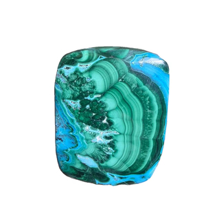 Cabujón de Malaquita y Crisocola. Piedra Preciosa de Malaquita y Crisocola Verde Azul Natural de Diseño - Product Image 1