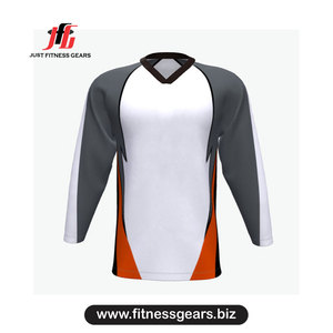 Camiseta verde de hockey sobre hielo con cuello en V y manga larga, poliéster que absorbe la humedad, ropa para hombre adulto, camiseta deportiva personalizable - Product Image 3