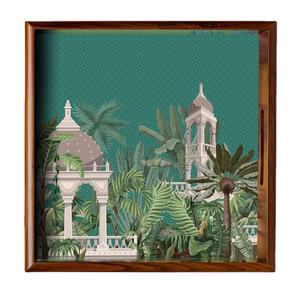 Juego de bandejas para servir de madera impresas personalizadas, bandejas de boda multifuncionales para la cena, accesorio de cocina, suministro al por mayor pintado a mano - Product Image 1