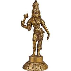 Handmade Ardhanarishvara (<b>Shiva</b> Shakti) Brass Sculpture Made in India - Product Image 1