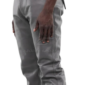 Contemporary Men Leather Pants Straight Fit Lightweight Dark Eco-Friendly Quick Dry Comfortable Durable Stylish Everyday Casual - Product Image 4