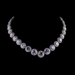 Hiphopstar Lab Grown Diamond Pendant Necklace in White Gold Round Brilliant Cut Trendy Engagement Party Wedding - Product Image 4