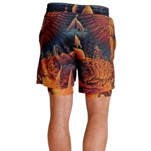 Men's Artistic Print <b>Board</b> Shorts Mid Waist Elastic Drawstring Casual Short Shorts 100% Polyester Sublimation <b>Transfer</b> Print - Product Image 2
