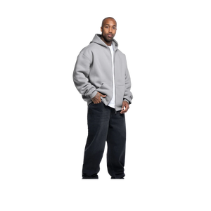 Sudadera con Capucha y Cierre para Hombre, Color Gris, Felpa de Algodón, Corte Regular, Estilo Otoñal - Product Image 4