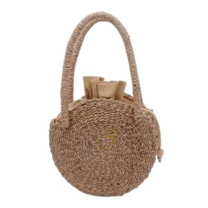 Sac rond en jacinthe d'eau : Sac de plage tissé en paille - Product Image 2