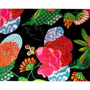 Tissu artisanal pour confection de robes d'été en coton biologique imprimé floral, technique tricotée, pour projets créatifs et travaux manuels, vendu au mètre - Product Image 5