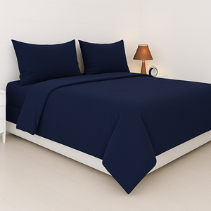 Sábanas de Algodón Puro de 300 Hilos, Color Azul Medianoche Premium, para Uso Doméstico y Hotelero, en Grandes Cantidades - Product Image 2