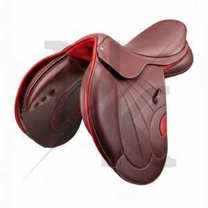 Silla de montar inglesa de alta calidad para salto, de cuero genuino con estructura de madera, cómoda y duradera. Productos de carreras de caballos ingleses de la India. - Product Image 2