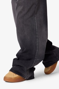 Jean en denim noir vintage pour homme, coupe large, écologique, respirant, décontracté, délavé, poids moyen, style streetwear, durable - Product Image 5