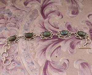 Bracelet en labradorite fait main, argent sterling 925, pierre précieuse naturelle bleu-vert, bracelet pour femme, bijoux tendance, cadeau - Product Image 3