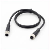 Conector de Alimentación M12 Codificado T con Soporte Moldeado para Cable de Campo PE de Alta Corriente de 2, 3 y 4 Pines