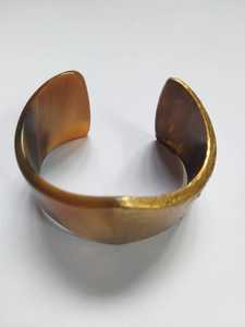 Bracelet manchette géométrique en corne de vache, bijou moderne chrétien unisexe, cadeau - Product Image 4