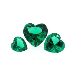 Pierre précieuse émeraude verte zambienne cultivée en laboratoire, taille cœur, pour la fabrication de bijoux, bagues, boucles d'oreilles, colliers, pendentifs - Product Image 2