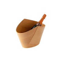 Seau à glace en bois de cèdre naturel Kurikyu, artisanat traditionnel japonais Magewappa, refroidisseur de vin et de boissons fait à la main pour 1 ou 2 bouteilles