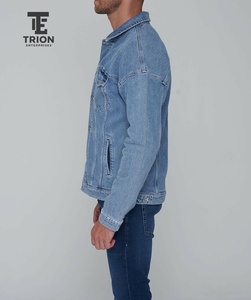 Veste longue en jean surdimensionnée pour femme OEM, manteau décontracté avec boutons en laine et tissu pour l'automne - Product Image 6