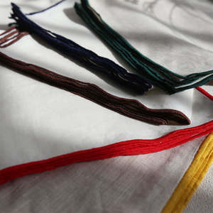 Commandes à l'export : Serviettes en lin pur importé de France, à blocs de couleur, à ourlets épais, mouchoirs de table, torchons - Product Image 4