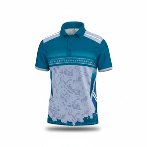 Polo de golf rayé anti-rides pour homme, manches courtes, évacuation de l'humidité, haute performance, imprimé numérique, respirant - Product Image 4