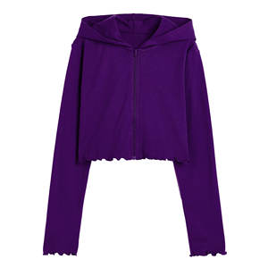 Sudadera con capucha de algodón de ajuste holgado con cremallera, OEM Premium, para mujer, corte amplio - Product Image 1