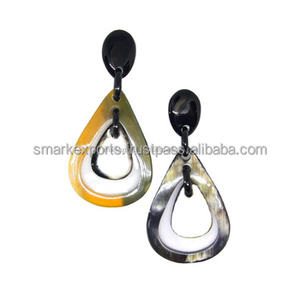 Boucles d'oreilles en corne de buffle fabriquées à la main Bijoux artistiques élégants et légers à l'aspect naturel pour femmes fabriqués en Inde - Product Image 5