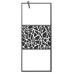 Parete Doccia Walk-in in Vetro ESG Nero Effetto Pietra 80x195 cm - Accessorio Bagno di Lusso - Product Image 3