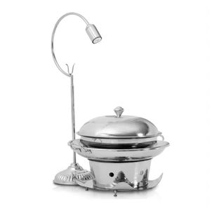 Stainless Steel Round Chafing Dish <b>Buffet</b> Food Warmer with Lid Catering <b>Buffet</b> <b>Server</b> Hotel Restaurant Serving Dish - Product Image 1