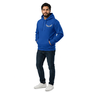 Sudadera con Capucha Azul Rey para Hombre con Logotipo de Alas Estampado en la Parte Delantera, Corte Regular, Informal, de Forro Polar - Product Image 2