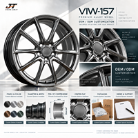 Jantes forgées monobloc VIW-157 à cinq branches, 18-22 pouces, finition Gunmetal avec face usinée, pour BMW, Audi, Mercedes-Benz
