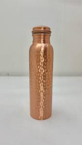 Handcrafted Copper Water <b>Bottles</b> with Smooth and Hammered Finish, Screw Cap, Reusable <b>Metal</b> Drinkware for Home Travel & wellness - Product Image 2