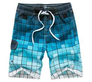 <b>Men's</b> Gradient Checkered Board Shorts Quick Dry Drawstring Casual Swim <b>Trunks</b> with Pockets Mid Waist Short Length - Product Image 1