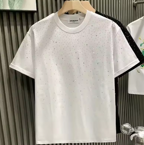 New Luxury Men's T-shirt Hot Diamond Printed Half Sleeve Fashion Round Neck Casual Summer High-end Men <b>Tops</b> T Shirts - Product Image 2