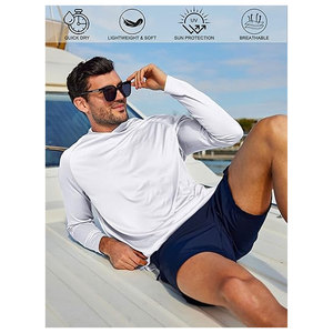 เสื้อคลุมมีฮู้ดป้องกันแสงแดด น้ำหนักเบา ระบายอากาศได้ดี ป้องกันรังสียูวี เหมาะสำหรับการเดินป่า วิ่ง ตกปลา ว่ายน้ำ - Product Image 5