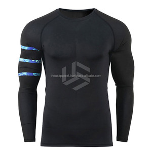 เสื้อรัดกล้ามเนื้อสำหรับกีฬายิวยิตสูแบบสั่งทำพิเศษ แขนยาว พิมพ์ลายโลโก้กีฬาโต้คลื่น MMA BJJ ออกแบบเสื้อรัดกล้ามเนื้อของคุณเองได้ - Product Image 5