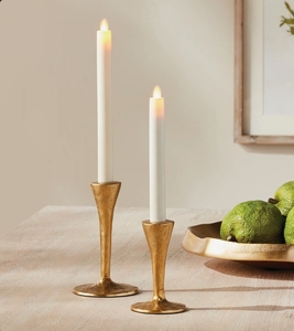 Candelabro de Metal Dorado Texturizado Hecho a Mano, Ecológico, con Base Ancha, Centro de Mesa para Bodas y Decoración del Hogar, Venta al Por Mayor - Product Image 1