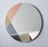 Ensemble de deux miroirs décoratifs muraux dorés contemporains asymétriques à LED sur pied en MDF argenté de 4 mm avec dos en bois SWT 2026