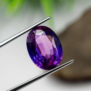 Hermosa Tanzanita Genuina de Forma Ovalada, Color Púrpura Intenso, para Joyería, Anillo, Talla Natural, Certificada GGI, Facetada, Suelta, G - Product Image 1