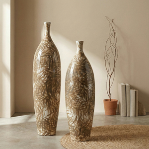 Juego de Jarrones Decorativos Modernos de Estilo Neutral, Diseño Texturizado, para Decoración del Hogar, Sala de Estar, Interiores, de Vidrio, para Bodas - Product Image 1